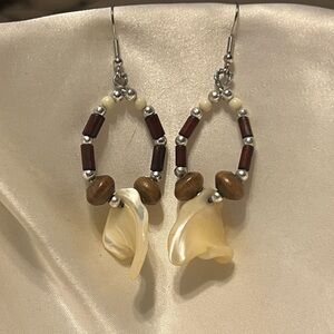 Elegant Shell and Bead Earrings